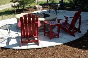 custom landscaping patio and firepit design colorado