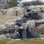 backyard custom fountain landscaping