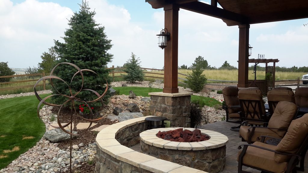 custom landscaping fire pit