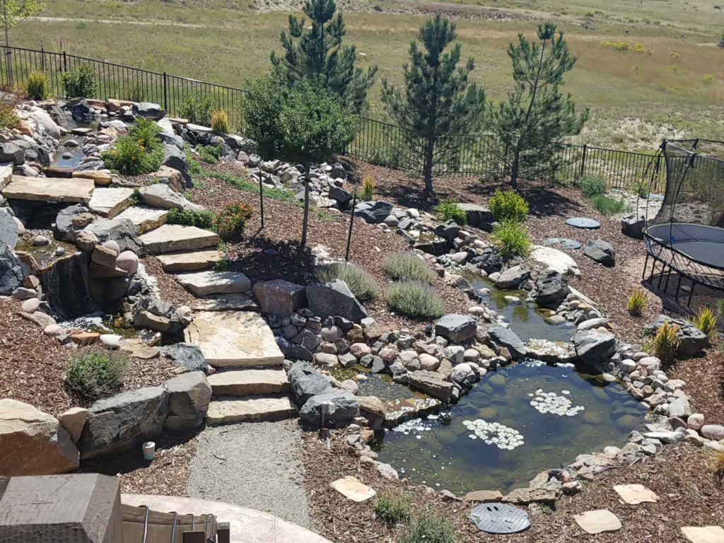 Custom Rock Steps and Waterfall to Poond - Castle Rock, CO