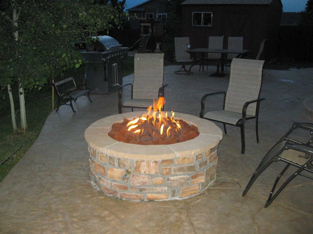 Custom Patio with Gas Firepit - Castle Rock, CO