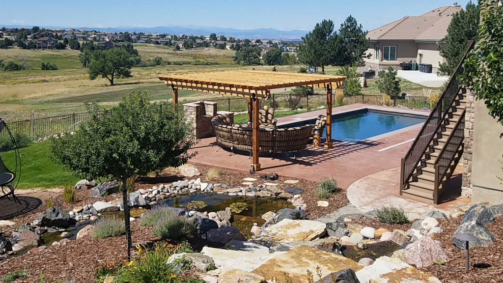 Custom Pool, Pergola, and Pond - Castle Rock, CO