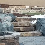 Custom Retaining Wall with Rock Steps