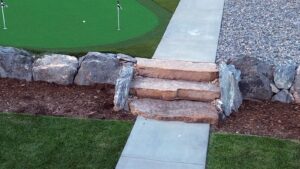 Morrison CO - Siloam Stone Steps & Granite Boulder Retaining Wall Installation
